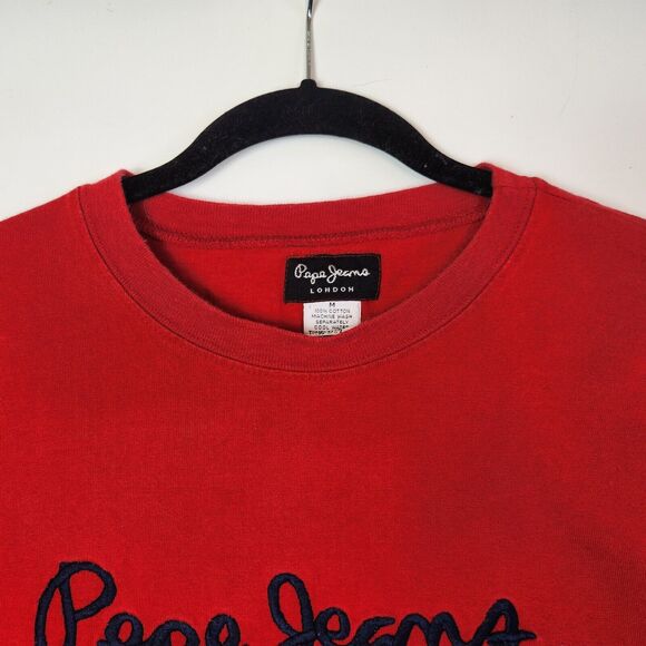 Vtg Pepe Jeans Shirt Mens M Red Long Sleeve Shirt London 100% Y2k Shirt‎ - Picture 4 of 7